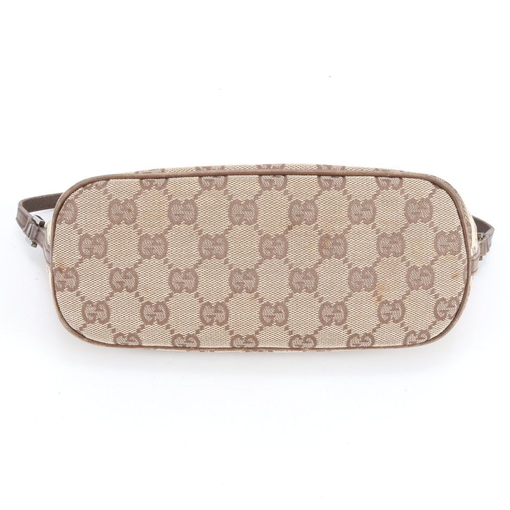 Gucci GG Canvas Leather Handbag Pouch Tote Brown Mwe — view 6