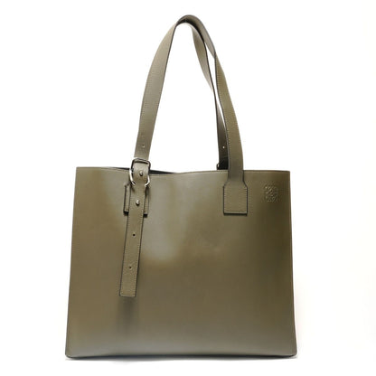 Loewe Tote Buckle Horizontal Leather Khaki