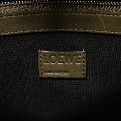 Loewe Tote Buckle Horizontal Leather Khaki — view 9