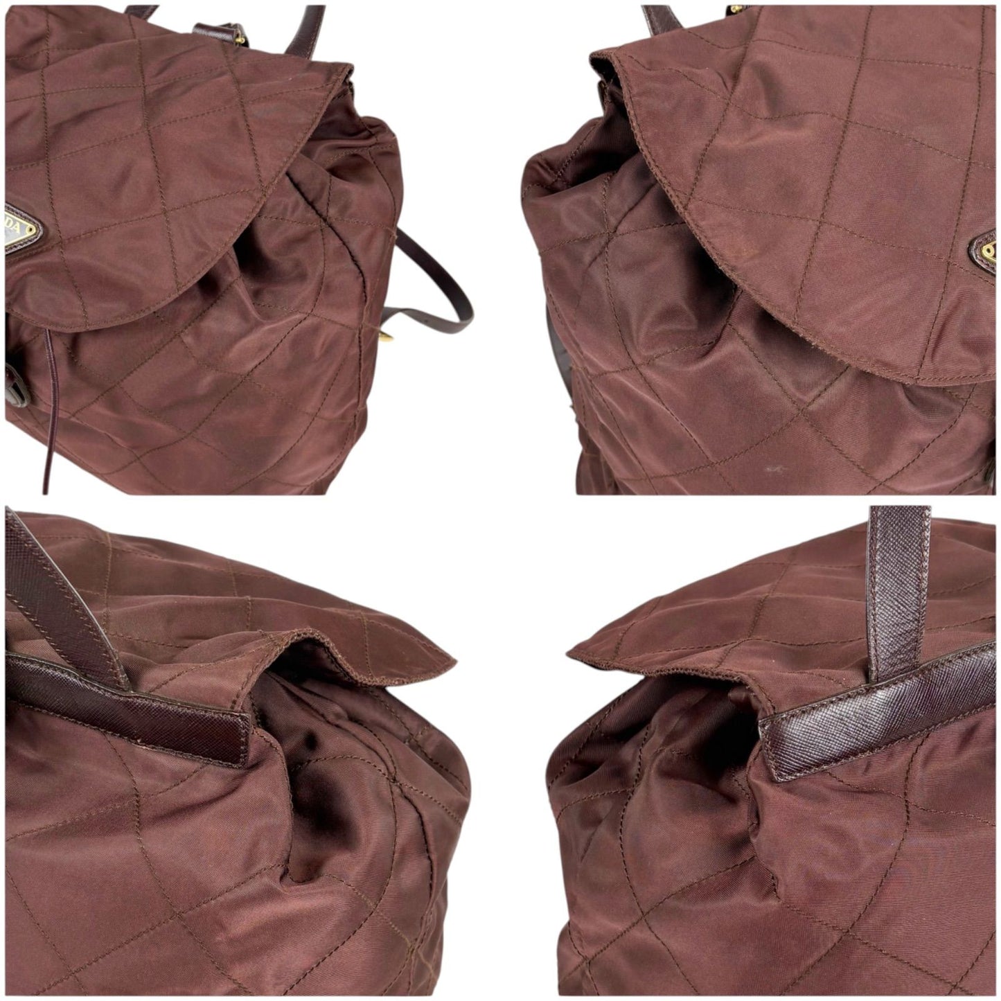 Prada Quilted Processing Tassel Charm Backpack Tessuto Nylon Wine Red — view 5