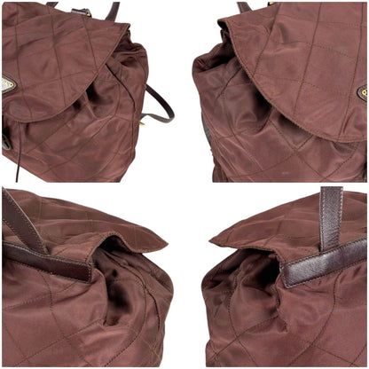 Prada Quilted Processing Tassel Charm Backpack Tessuto Nylon Wine Red — view 5