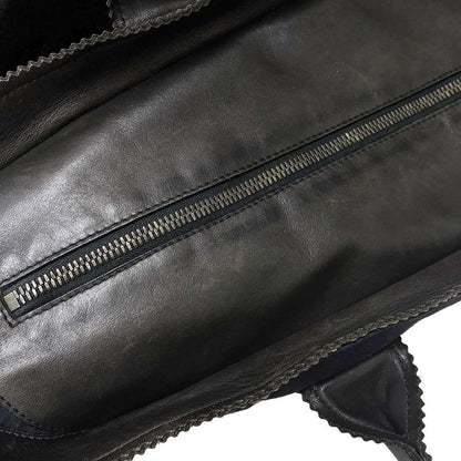 Bottega Veneta Leather Tote Navy Black — view 9