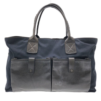 Bottega Veneta Leather Tote Navy Black
