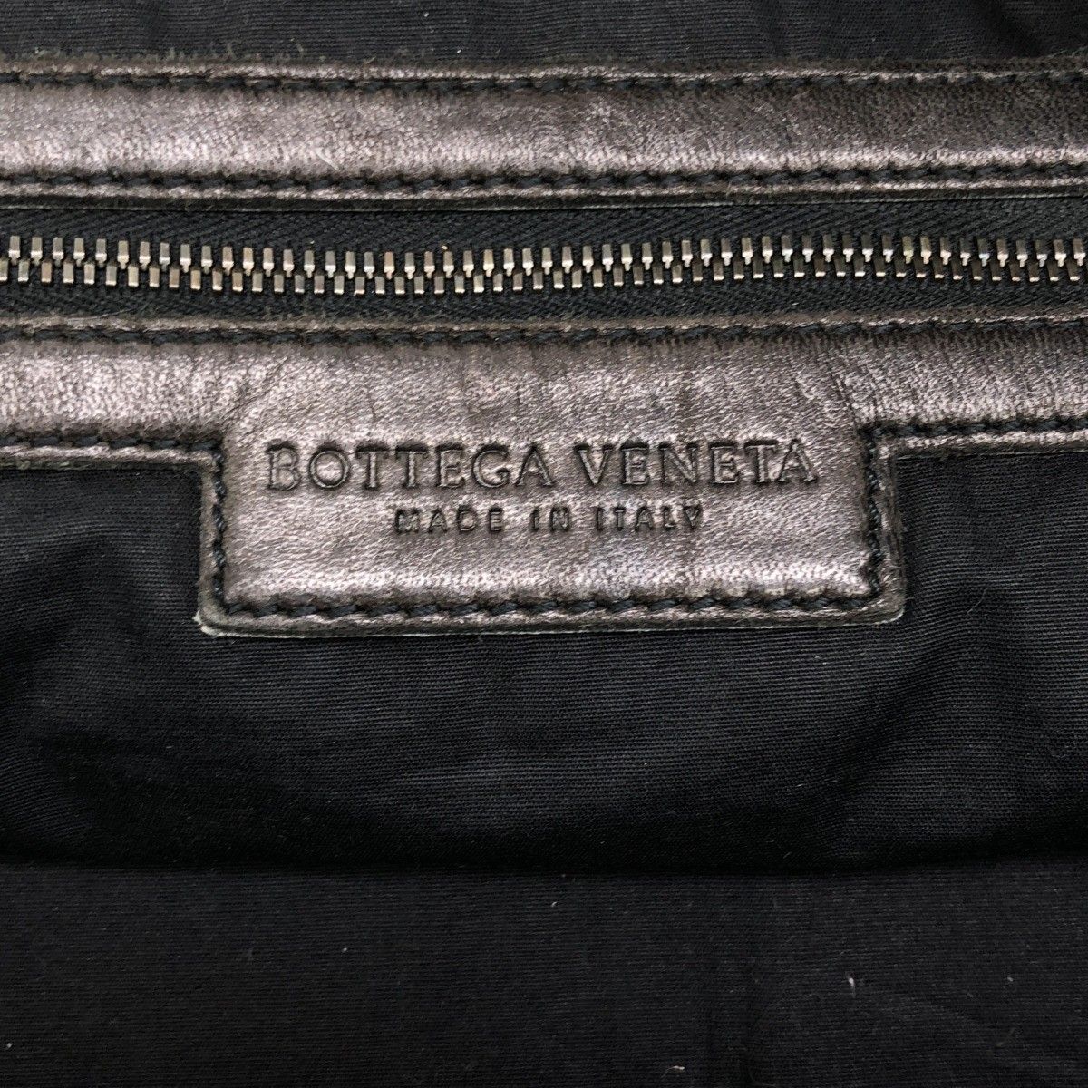 Bottega Veneta Leather Tote Navy Black — view 5