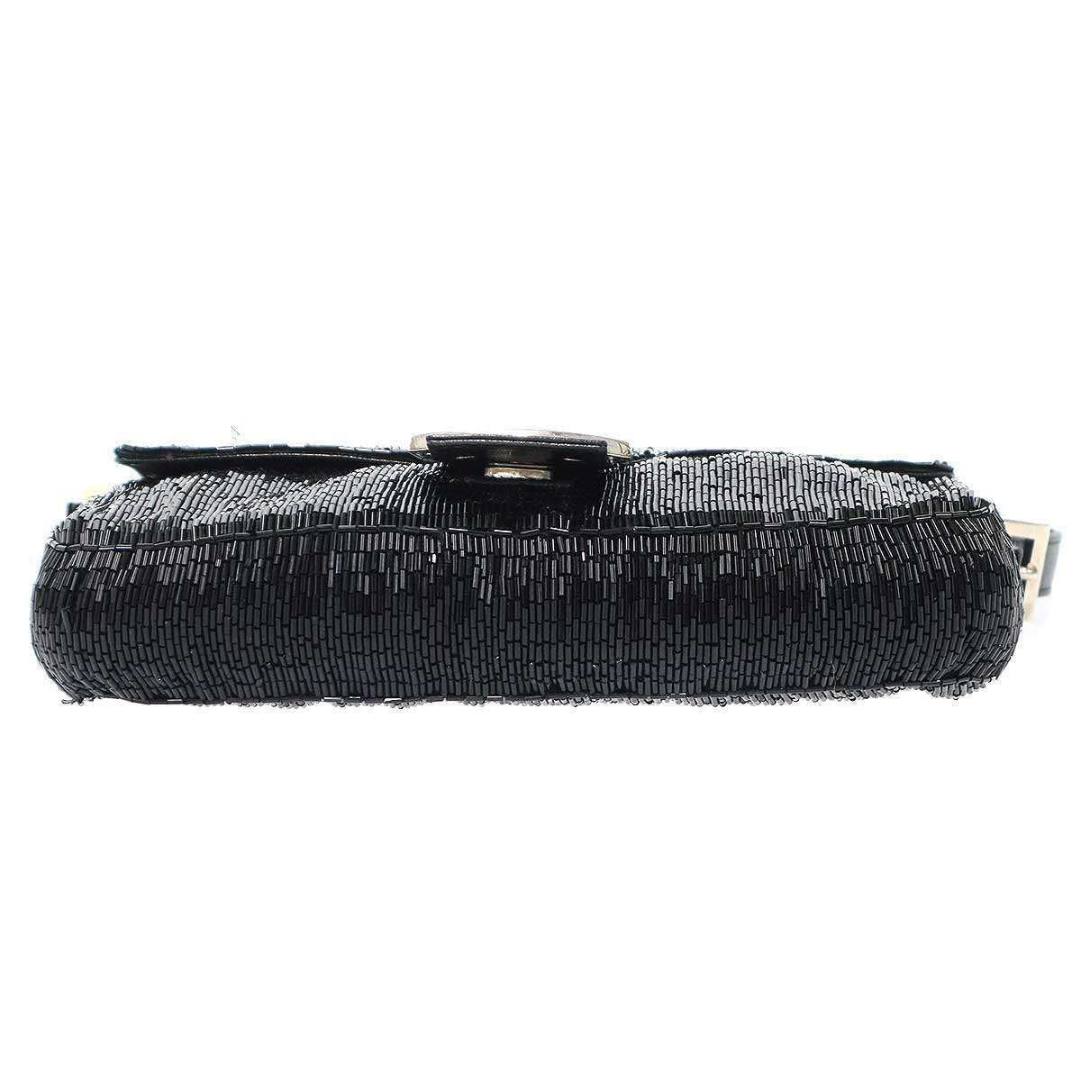 Fendi Beaded Mamma Baguette Bag Black — view 4