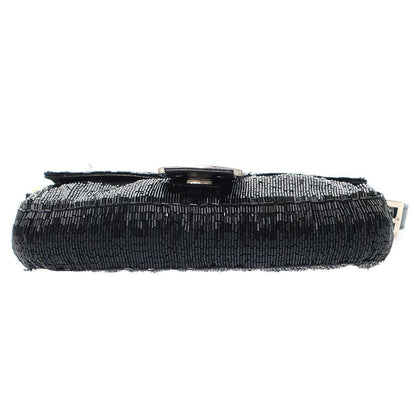 Fendi Beaded Mamma Baguette Bag Black — view 4