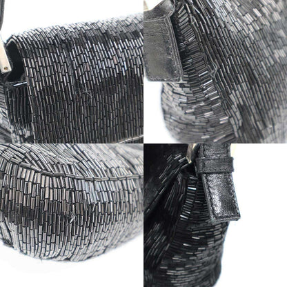 Fendi Beaded Mamma Baguette Bag Black — view 9