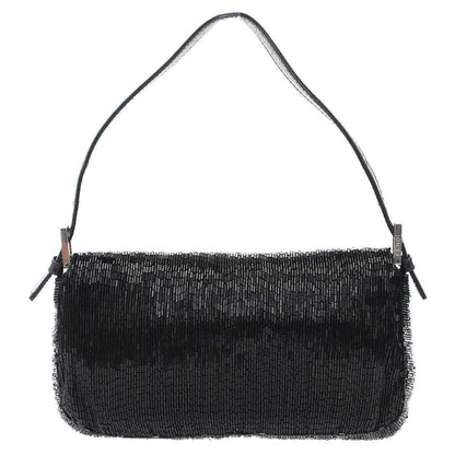 Fendi Beaded Mamma Baguette Bag Black — view 2