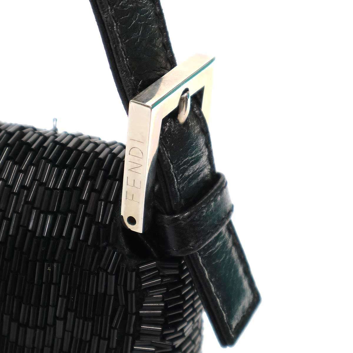 Fendi Beaded Mamma Baguette Bag Black — view 8