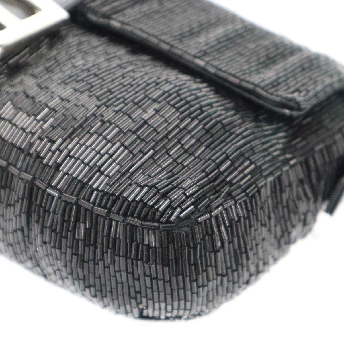 Fendi Beaded Mamma Baguette Bag Black — view 7