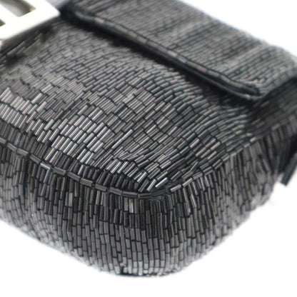 Fendi Beaded Mamma Baguette Bag Black — view 7