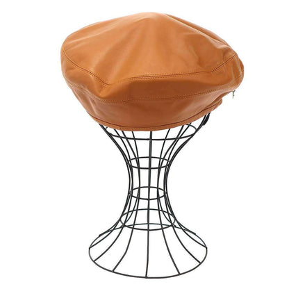 Hermes Leather Beret Camel Brown 58 Hat — view 4
