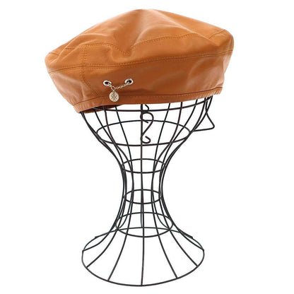 Hermes Leather Beret Camel Brown 58 Hat — view 3