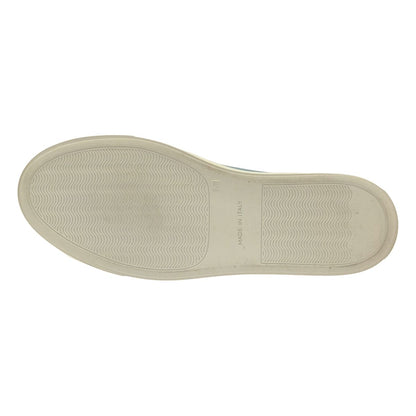 Versace Logo Embroidery Leather Low Cut Sneakers Blue — view 4