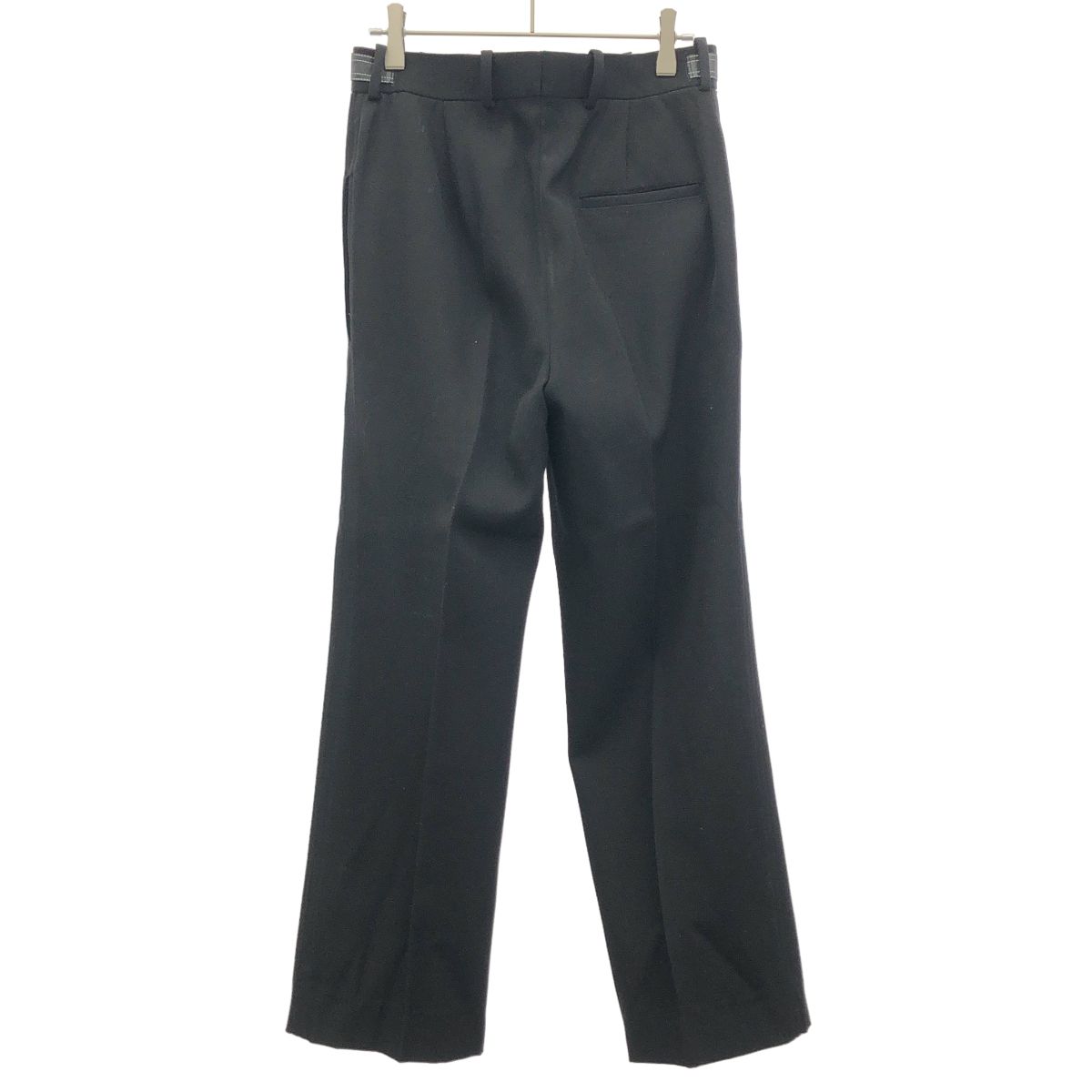 Celine by Phoebe Philo Leather Belted Wool Trousers Pants 2 Black 34 — view 2