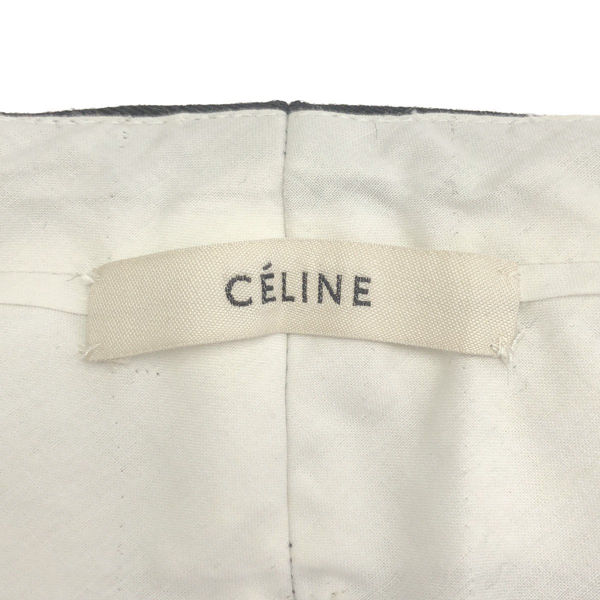 Celine by Phoebe Philo Leather Belted Wool Trousers Pants 2 Black 34 — view 3
