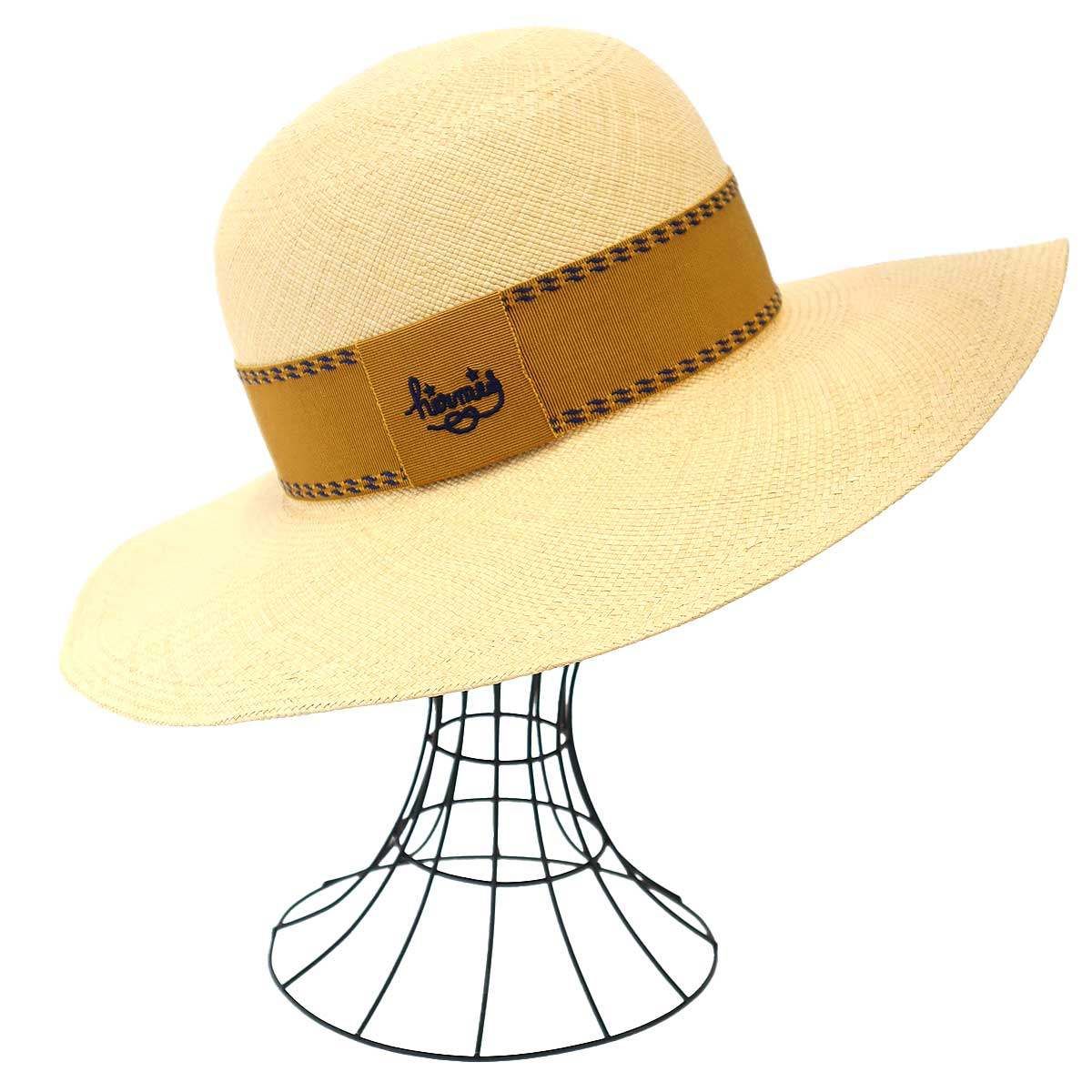Hermes Wide Brim Straw Hat Beige 58 — view 3