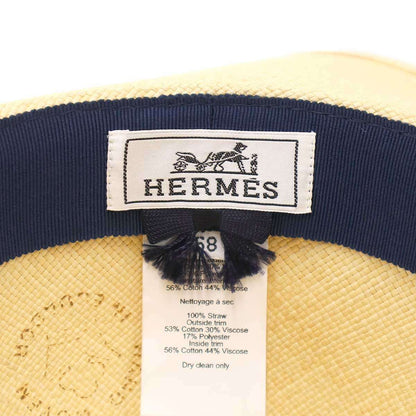 Hermes Wide Brim Straw Hat Beige 58 — view 5