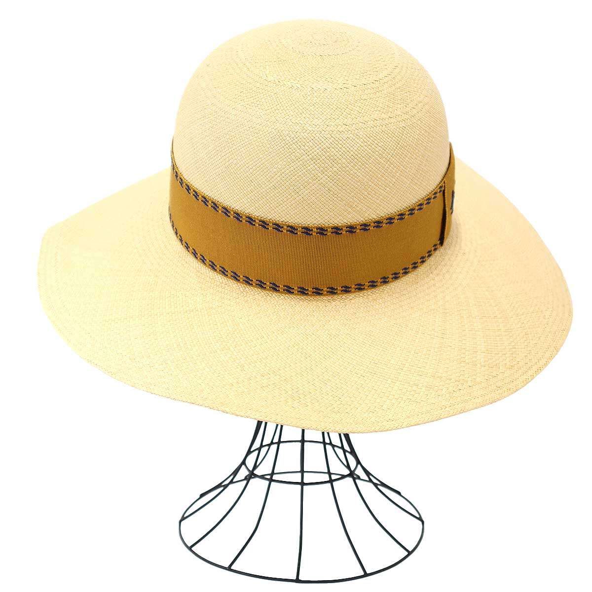Hermes Wide Brim Straw Hat Beige 58 — view 4