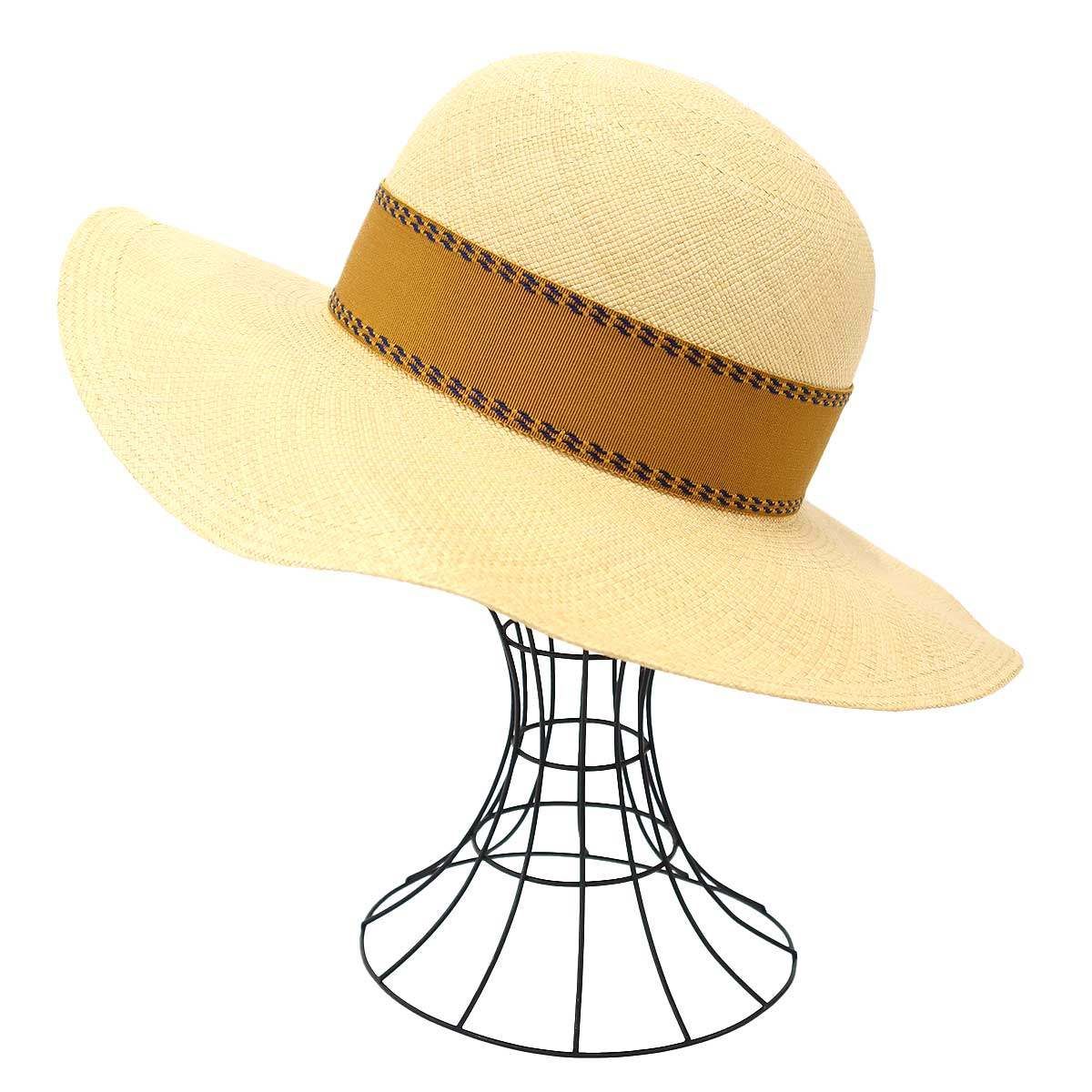 Hermes Wide Brim Straw Hat Beige 58 — view 2