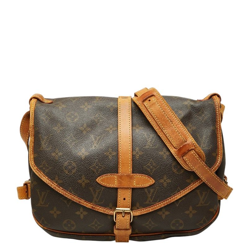 Louis Vuitton Monogram Saumur 30 Crossbody Shoulder Bag Brown Leather 1