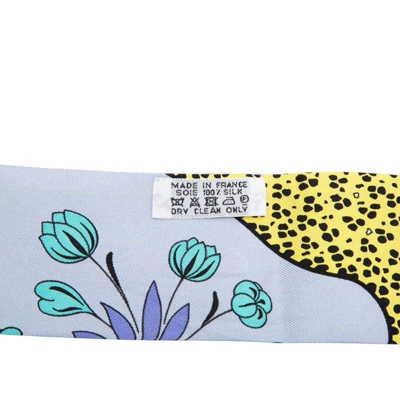 Hermes Twilly les Leopards Scarf Purple Multicolor Silk 1 — view 5
