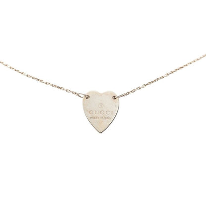 Gucci Trademark Heart Pendant Necklace Silver 1