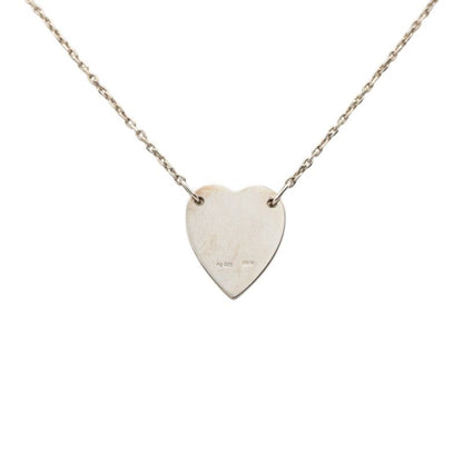 Gucci Trademark Heart Pendant Necklace Silver 1 — view 2