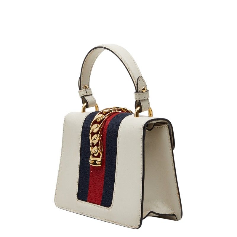 Gucci Sylvie Mini 2-Way Shoulder Bag White Leather 1 — view 2