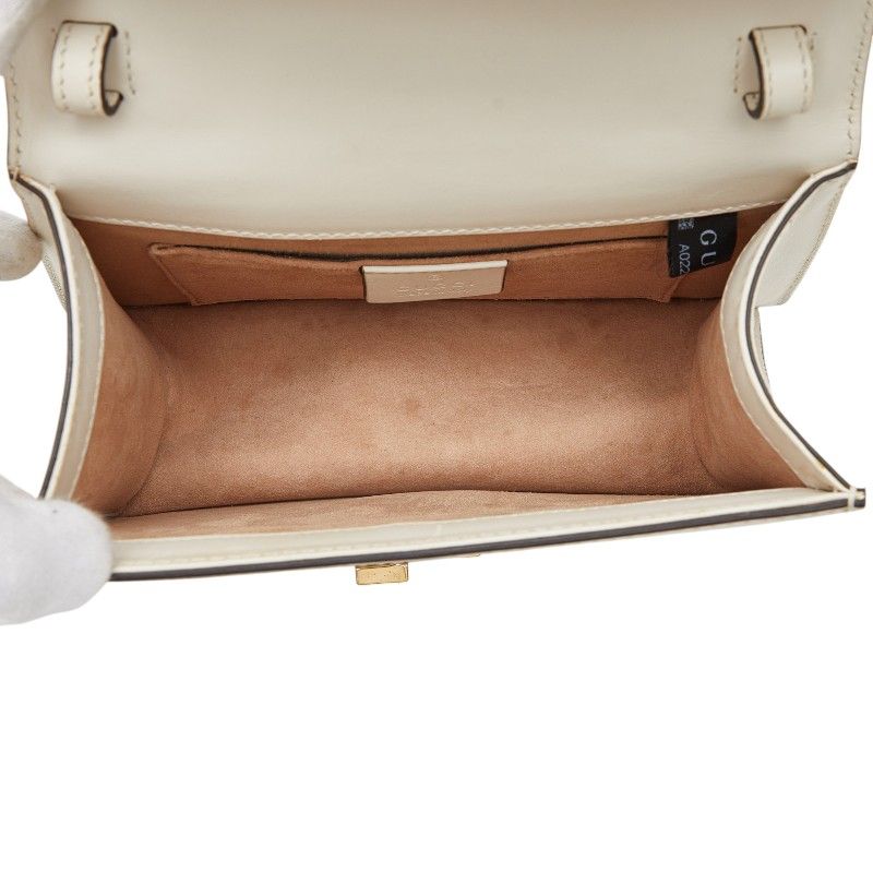 Gucci Sylvie Mini 2-Way Shoulder Bag White Leather 1 — view 9