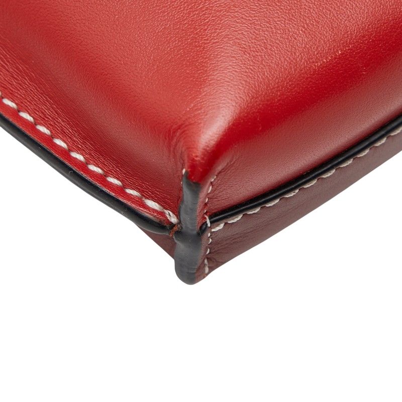 Loewe Anagram Gate Pocket Crossbody Shoulder Bag Brown Red Leather 1 — view 5