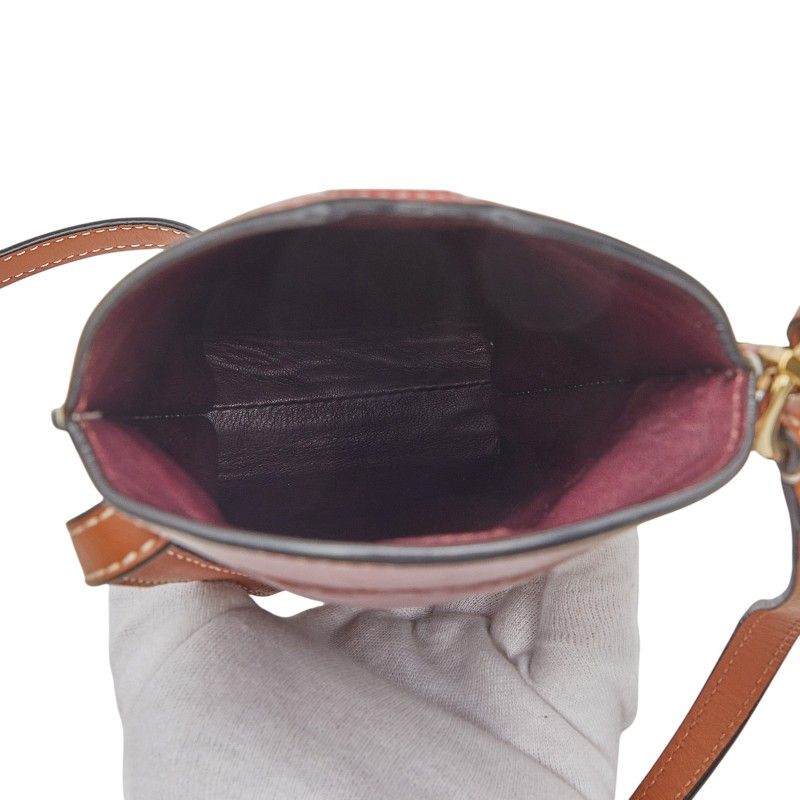 Loewe Anagram Gate Pocket Crossbody Shoulder Bag Brown Red Leather 1 — view 8