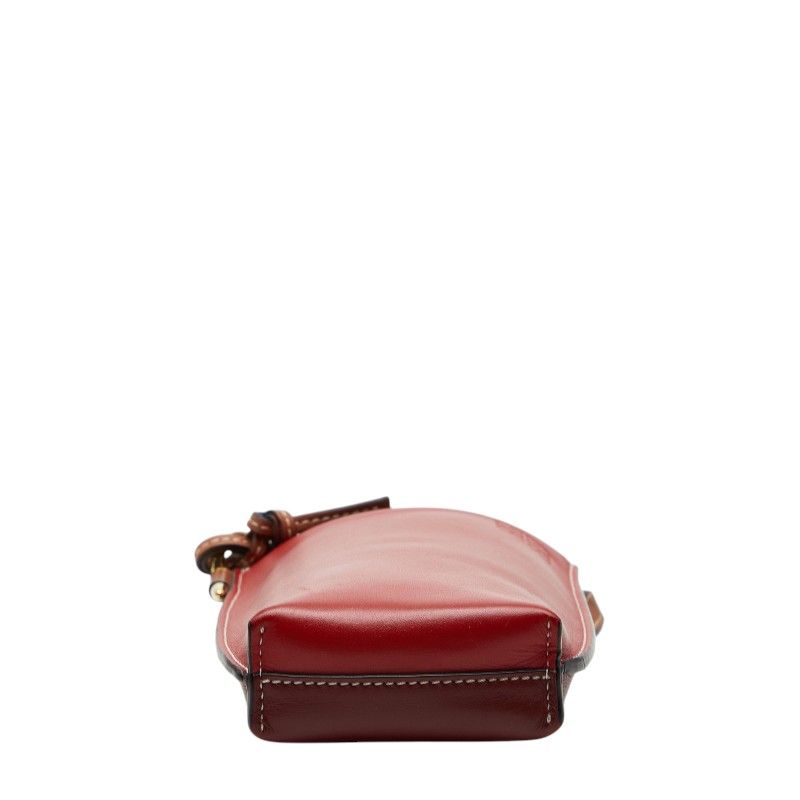 Loewe Anagram Gate Pocket Crossbody Shoulder Bag Brown Red Leather 1 — view 3