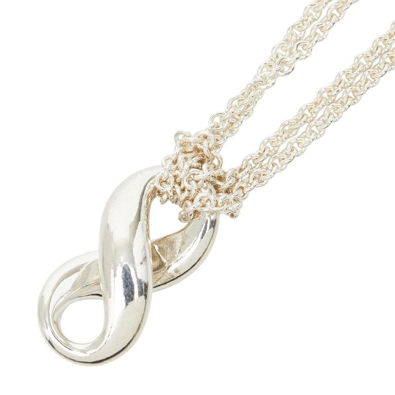 Tiffany & Co Infinity Figure 8 Double Chain Pendant Necklace Silver 1