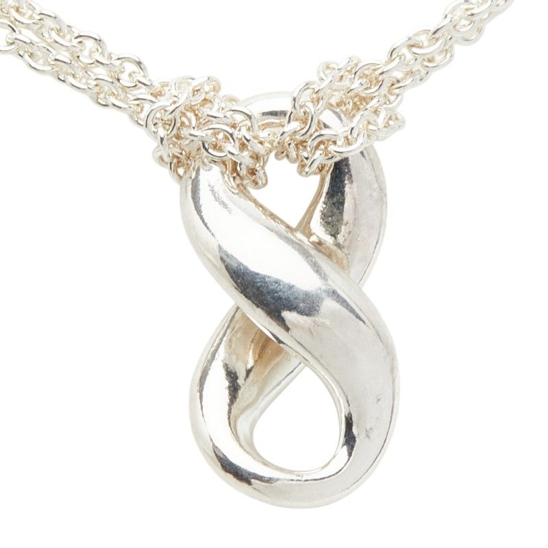 Tiffany & Co Infinity Figure 8 Double Chain Pendant Necklace Silver 1 — view 2