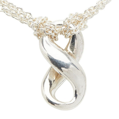 Tiffany & Co Infinity Figure 8 Double Chain Pendant Necklace Silver 1 — view 2