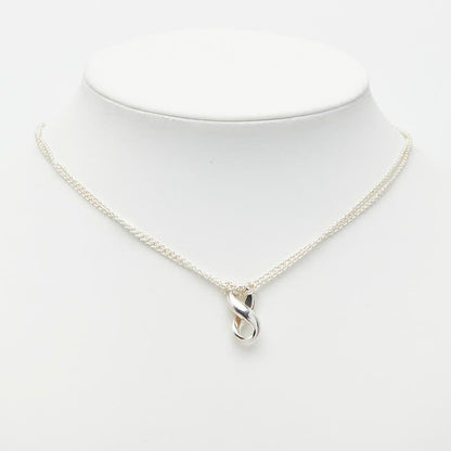 Tiffany & Co Infinity Figure 8 Double Chain Pendant Necklace Silver 1 — view 7