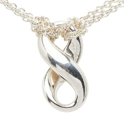 Tiffany & Co Infinity Figure 8 Double Chain Pendant Necklace Silver 1 — view 3