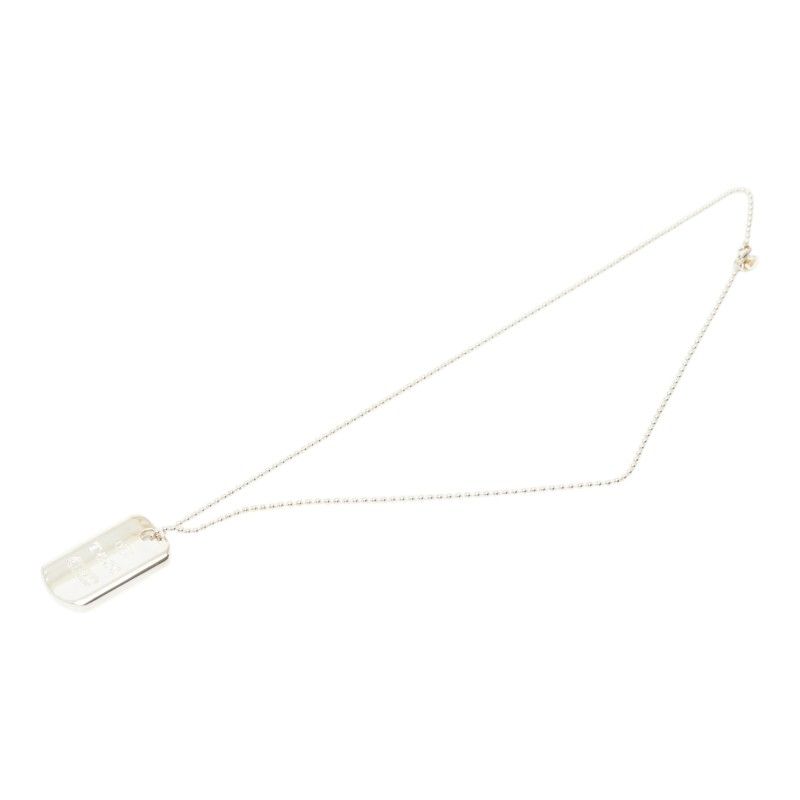 Tiffany & Co Dog Tag Plate Pendant Necklace Silver — view 2