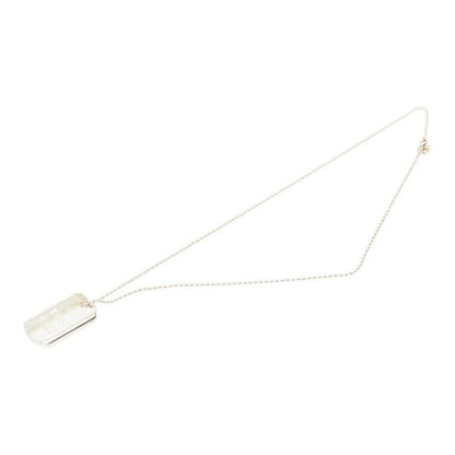 Tiffany & Co Dog Tag Plate Pendant Necklace Silver — view 2