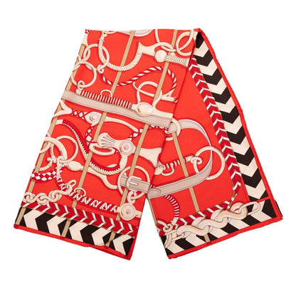 Hermes Carre 90 Panoplie Equestre Horseback Riding Equipment Set Scarf Red — view 2