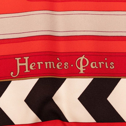 Hermes Carre 90 Panoplie Equestre Horseback Riding Equipment Set Scarf Red — view 4
