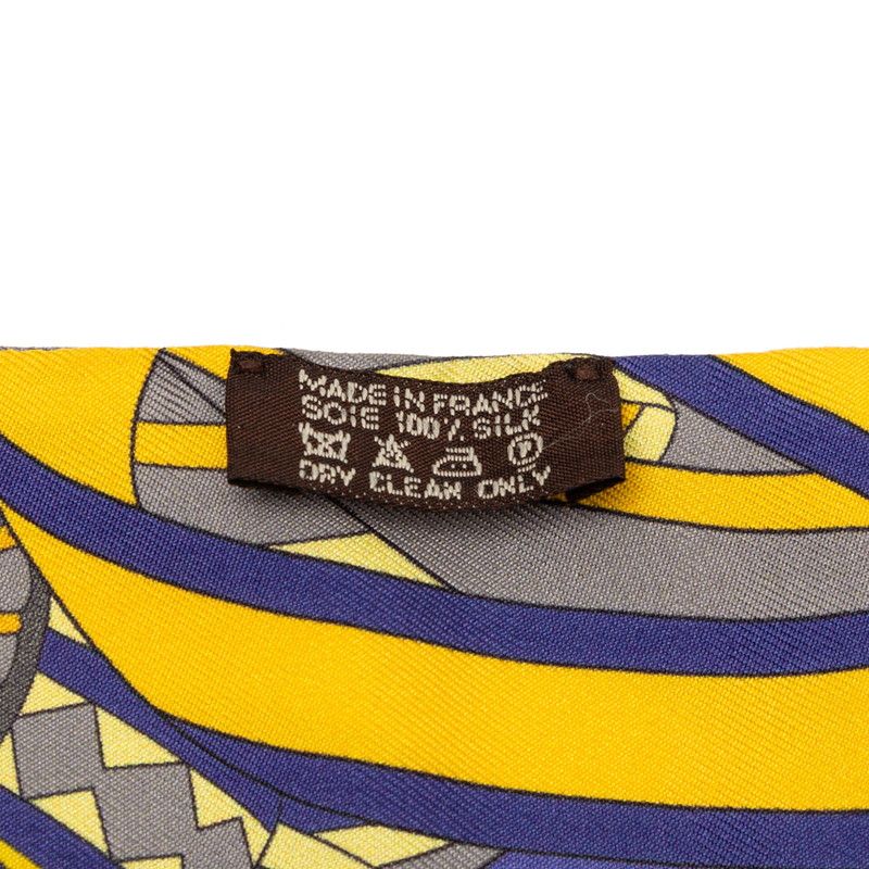 Hermes Twilly les Flots du Cheval Award for Horses Scarf Purple Yellow Orange — view 4