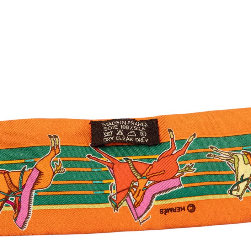 Hermes Carre 90 Pani la Shar Pawnee Chief of the Scarf Orange Multicolor Silk 1 — view 4