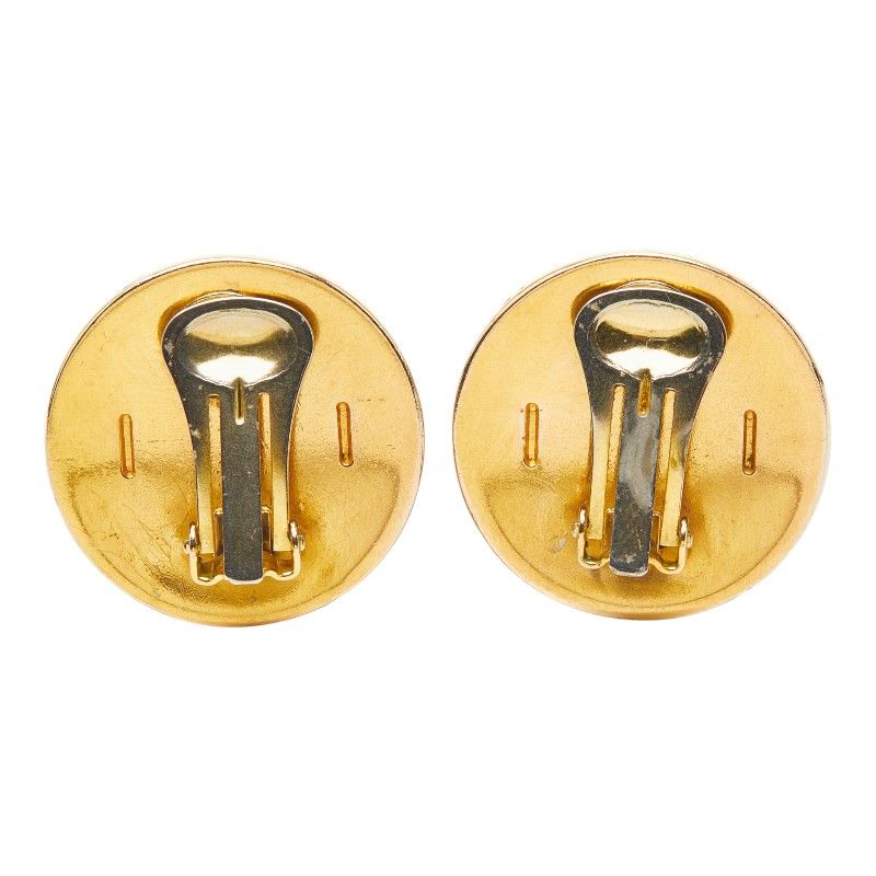 Celine Macadam Earrings Gold Black Plated Enamel 1 — view 3