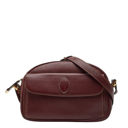 Cartier Must Line Shoulder Bag Wine Red Bordeaux Leather 1