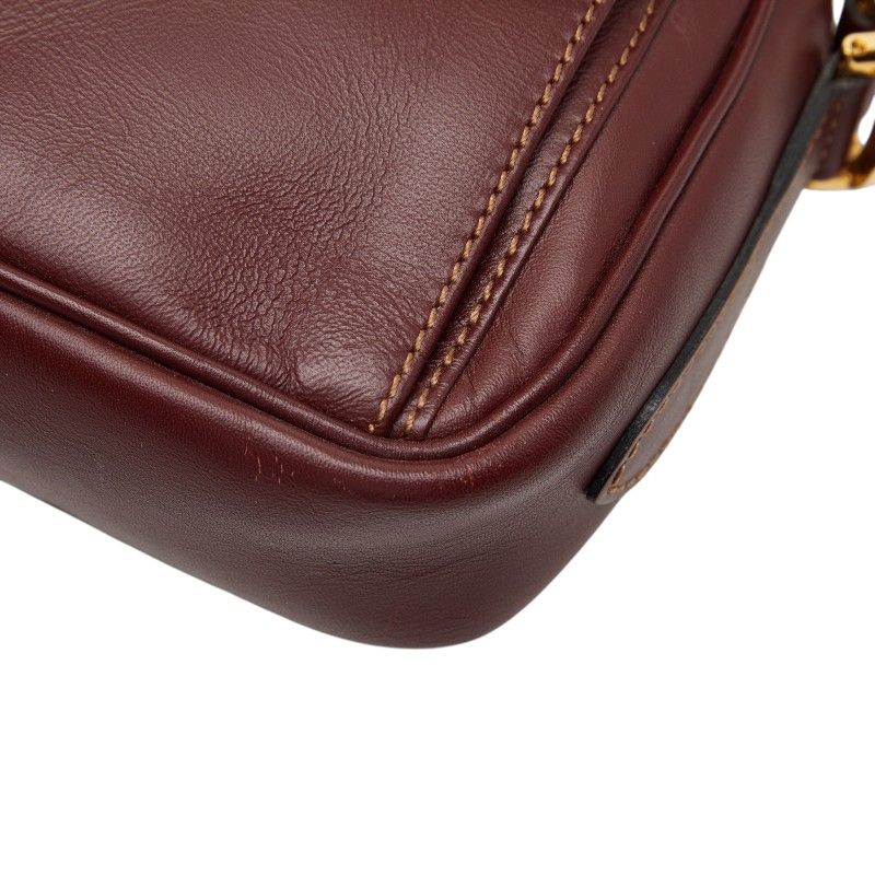 Cartier Must Line Shoulder Bag Wine Red Bordeaux Leather 1 — view 4