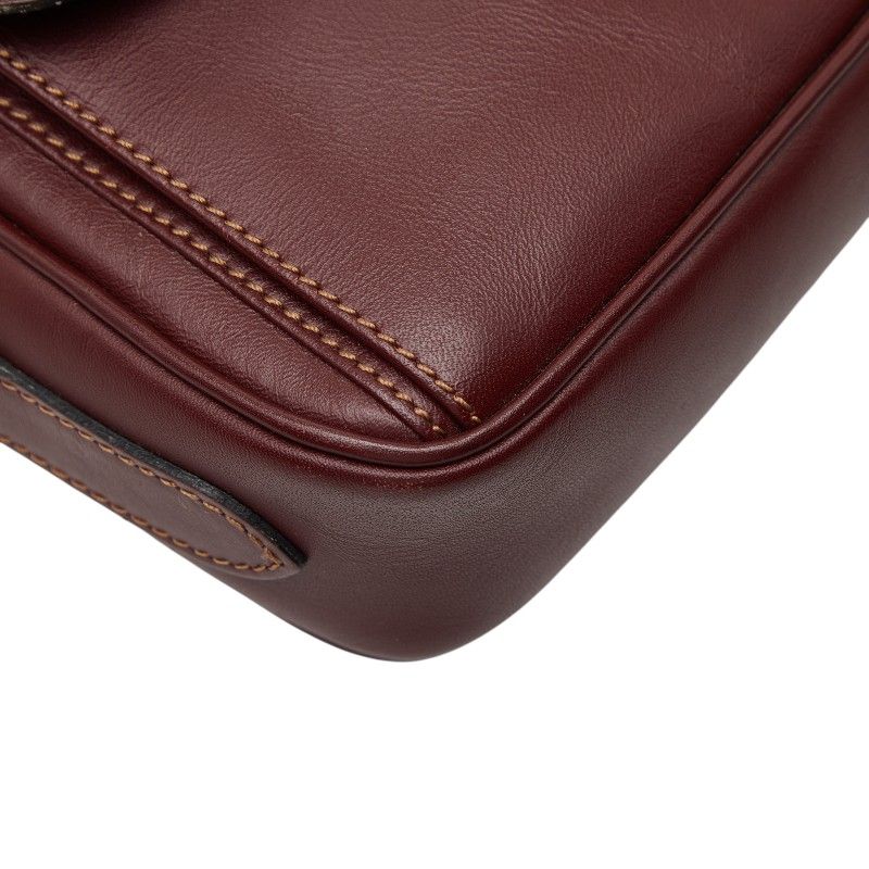 Cartier Must Line Shoulder Bag Wine Red Bordeaux Leather 1 — view 5