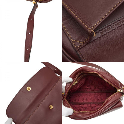 Cartier Must Line Shoulder Bag Wine Red Bordeaux Leather 1 — view 9