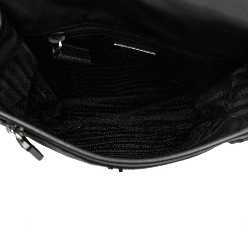 Prada Crossbody Shoulder Bag Black Nylon Leather 1 — view 4